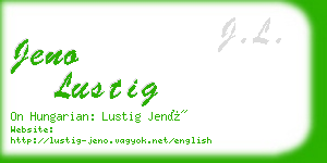 jeno lustig business card